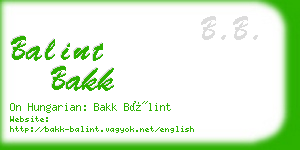 balint bakk business card